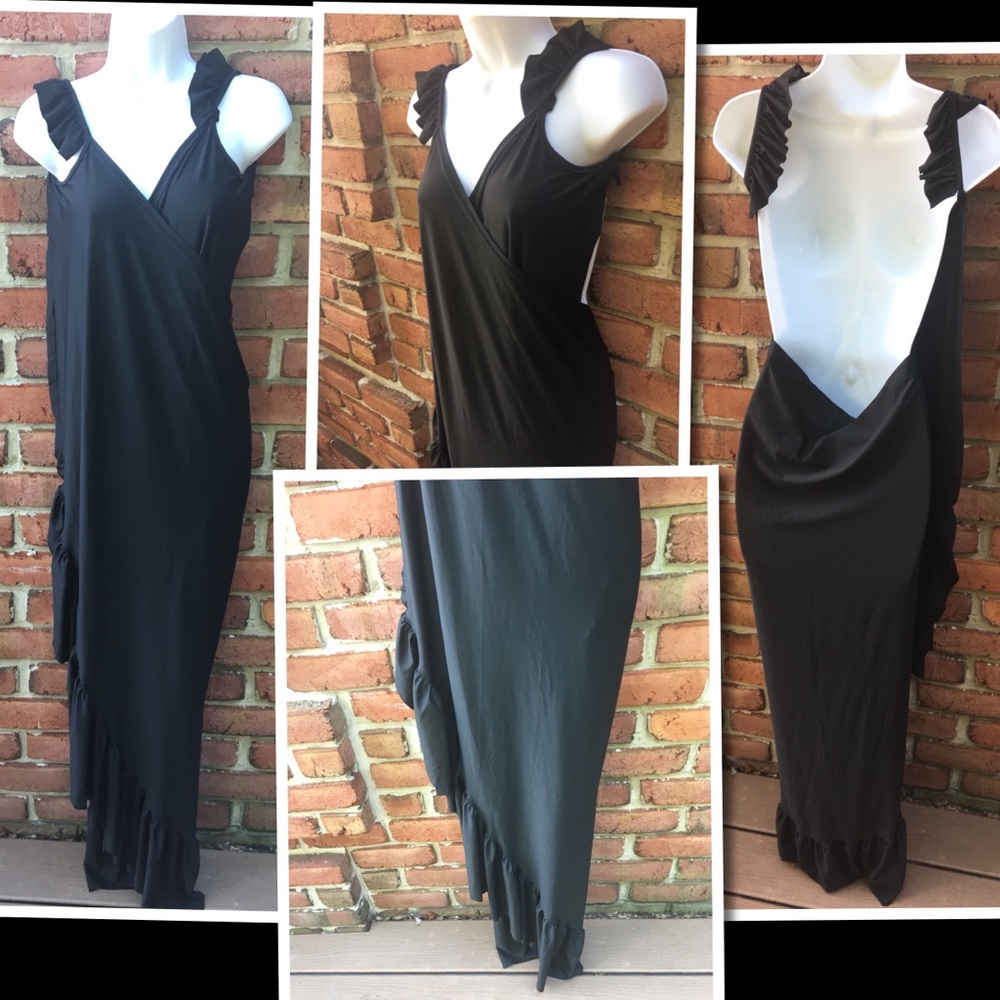 Black Wrap Around Black Cover-up Dress Size Small
